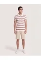 Bermuda Básica Con Bolsillos  Para Hombre Beige Ostu de Ostu