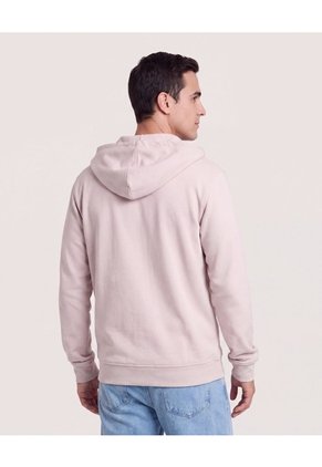 Buzo Hoodie Con Cremallera  Para Hombre Beige Ostu