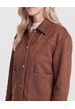 Chaqueta Con Bolsillos  Para Mujer Café Ostu de Ostu