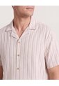 Camisa Resort De Manga Corta  Para Hombre Crema Ostu de Ostu