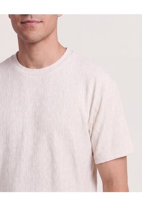 Camiseta Regular Texturizada Para Hombre Gris Ostu