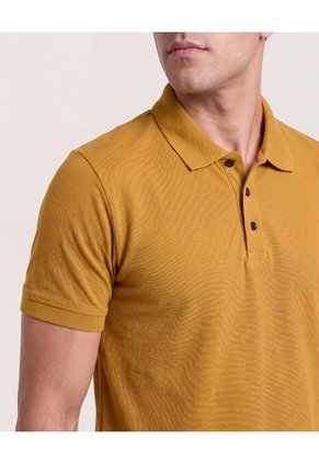 Polo Basica  Para Hombre Mostaza Ostu