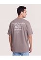 Camiseta Relaxed Estampado Posterior  Para Hombre Café Ostu de Ostu