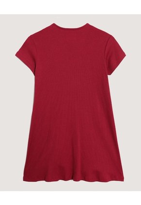 Vestido Con Estampado Frontal Para Niña  Infantil Niña Vino Ostu