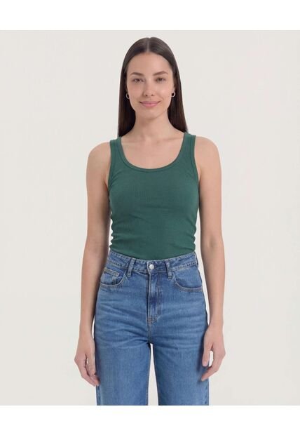 Camiseta  Para Mujer Manga Sisa Cuello Redondo Color Verde Marca Ostu #40092697