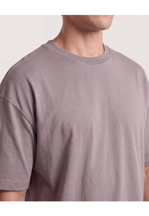 Camiseta Relaxed Estampado Posterior Para Hombre Café Ostu