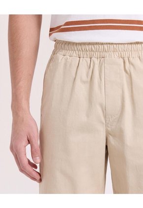 Bermuda Básica Con Bolsillos  Para Hombre Beige Ostu