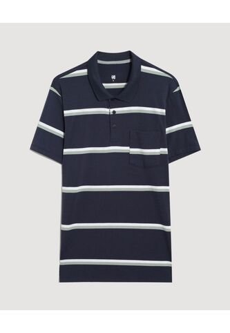 Polo  Para Hombre Cuello Tejido Con Bolsillo Color Azul Marca Ostu #60110834 Ostu