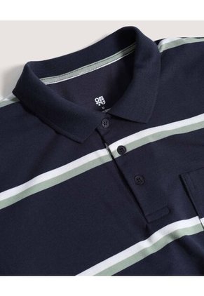 Polo  Para Hombre Cuello Tejido Con Bolsillo Color Azul Marca Ostu #60110834