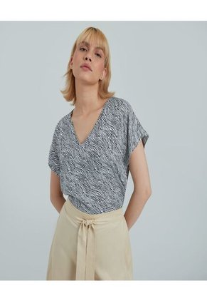 Blusa Para Mujer Manga Corta Color Negro Marca Ostu #40120895