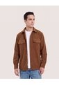 Chaqueta Con Bolsillos De Tapa  Para Hombre Camel Ostu de Ostu
