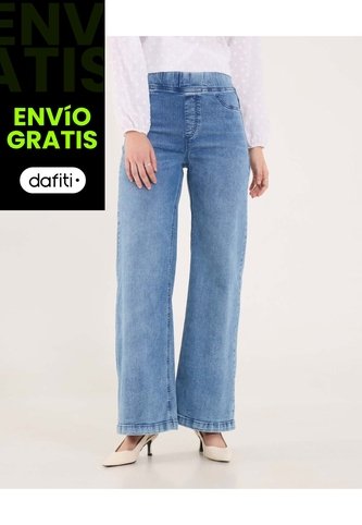 Jean Para Mujer Wide-Leg Color Azul Marca Ostu #40160587 Ostu