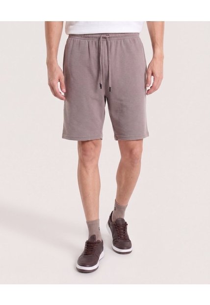 Bermuda Con Ajuste Cómodo  Para Hombre Café Ostu