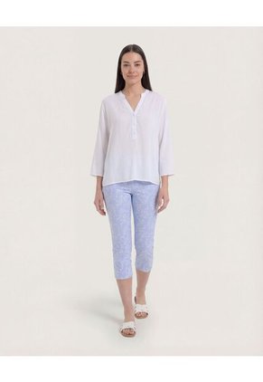 Blusa Para Mujer Manga 3/4 Color Blanco Marca Ostu #40121227