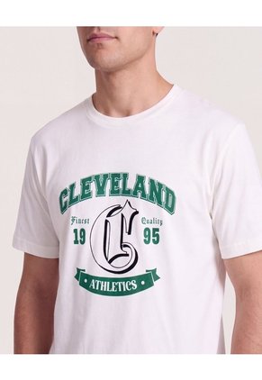 Camiseta Cleveland Regular Para Hombre Crema Ostu