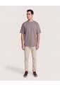 Camiseta Relaxed Básica Unicolor  Para Hombre Café Ostu de Ostu