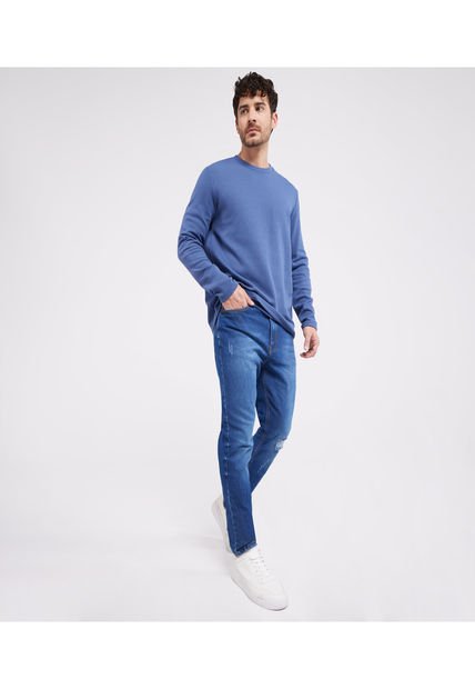 Jean Para Hombre Slim Color Azul  Marca Ostu #60160202