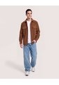 Chaqueta Con Bolsillos De Tapa  Para Hombre Camel Ostu de Ostu