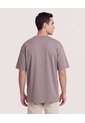 Camiseta Relaxed Básica Unicolor  Para Hombre Café Ostu de Ostu