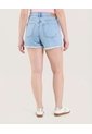 Short Mom Con Pedrería Decorativa  Para Mujer Azul Ostu de Ostu