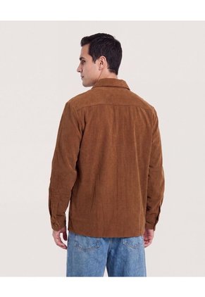 Chaqueta Con Bolsillos De Tapa  Para Hombre Camel Ostu