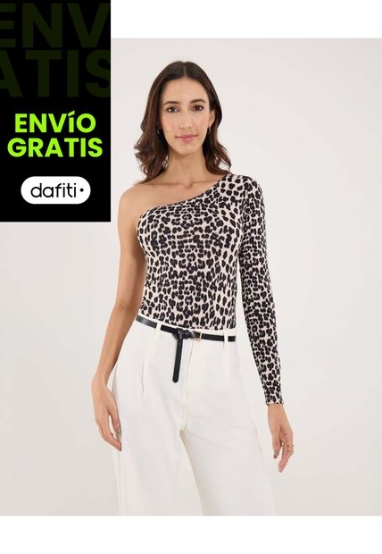 Body Para Mujer Manga Larga Color Beige Marca Ostu #40200206
