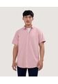 Camisa Para Hombre Manga Corta Con Bolsillo Color Rosado  Marca Ostu #60010681 de Ostu