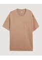 Camiseta Para Hombre Manga Corta Cuello Redondo Color Café Marca Ostu #60091840 de Ostu