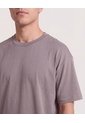 Camiseta Relaxed Básica Unicolor  Para Hombre Café Ostu de Ostu