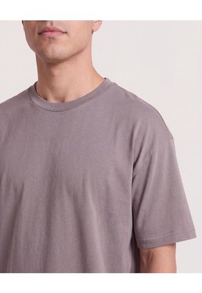 Camiseta Relaxed Básica Unicolor Para Hombre Café Ostu