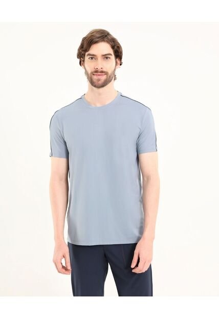 Camiseta  Para Hombre Manga Corta Cuello Redondo Color Gris Marca Ostu #60091692