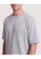 Camiseta Oversize Con Bolsillo  Para Hombre Gris Ostu de Ostu