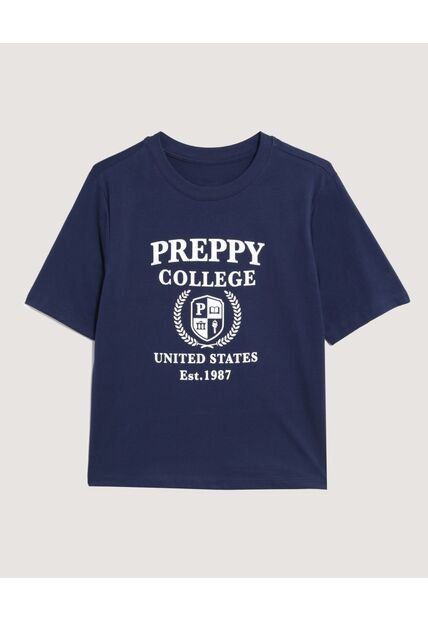 Camiseta  Para Mujer Manga Corta Cuello Redondo Color Azul Marca Ostu #40092716