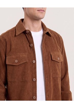 Chaqueta Con Bolsillos De Tapa  Para Hombre Camel Ostu