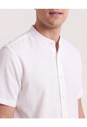 Camisa Manga Larga Con Bolsillo Para Hombre Crema Ostu
