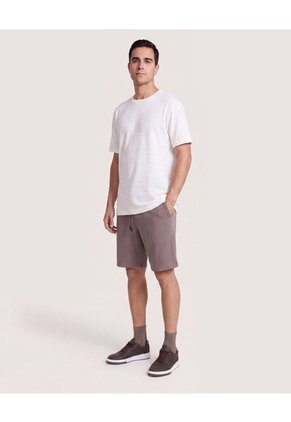 Camiseta Regular Preteñida Klang  Para Hombre Crema Ostu