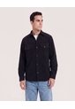 Chaqueta Con Bolsillos De Tapa  Para Hombre Negro Ostu de Ostu