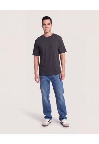 Camiseta Regular Texturizada  Para Hombre Negro Ostu Ostu