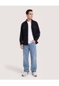 Chaqueta Con Bolsillos De Tapa  Para Hombre Negro Ostu de Ostu