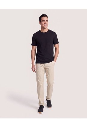 Camiseta Regular Tricot  Para Hombre Negro Ostu