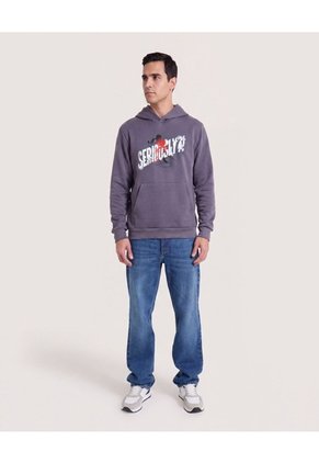 Buzo Hoodie Mickey  Para Hombre Gris Ostu