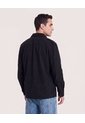 Chaqueta Con Bolsillos De Tapa  Para Hombre Negro Ostu de Ostu