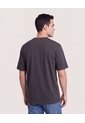 Camiseta Regular Texturizada  Para Hombre Negro Ostu de Ostu