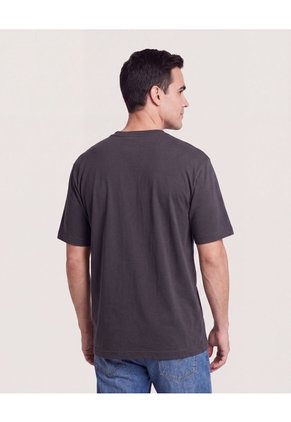 Camiseta Regular Texturizada Para Hombre Negro Ostu
