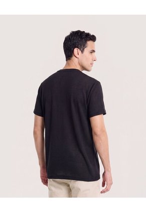 Camiseta Regular Tricot  Para Hombre Negro Ostu