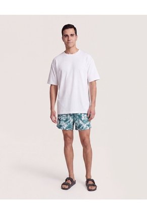 Pantaloneta De Baño Estampada  Para Hombre Crudo Ostu