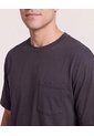Camiseta Regular Texturizada  Para Hombre Negro Ostu de Ostu