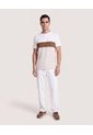 Camiseta Henley Con Corte Frontal  Para Hombre Crema Ostu de Ostu