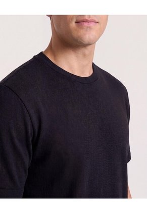 Camiseta Regular Tricot  Para Hombre Negro Ostu