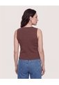 Chaleco Punto Buttons  Para Mujer Café Ostu de Ostu
